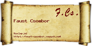 Faust Csombor névjegykártya